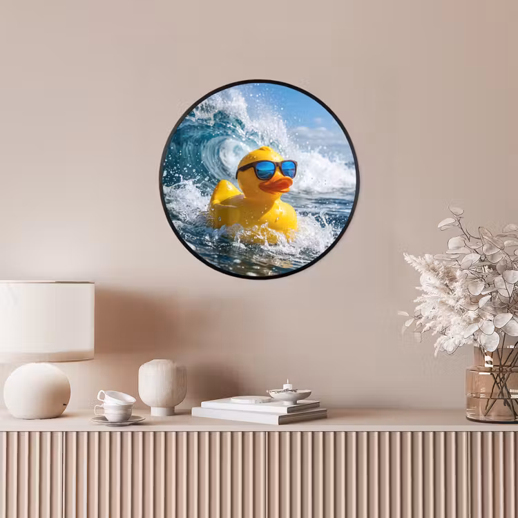 Badeend - Stoer - Golven Fotolijst rond zonder passe partout klein -sfeer3