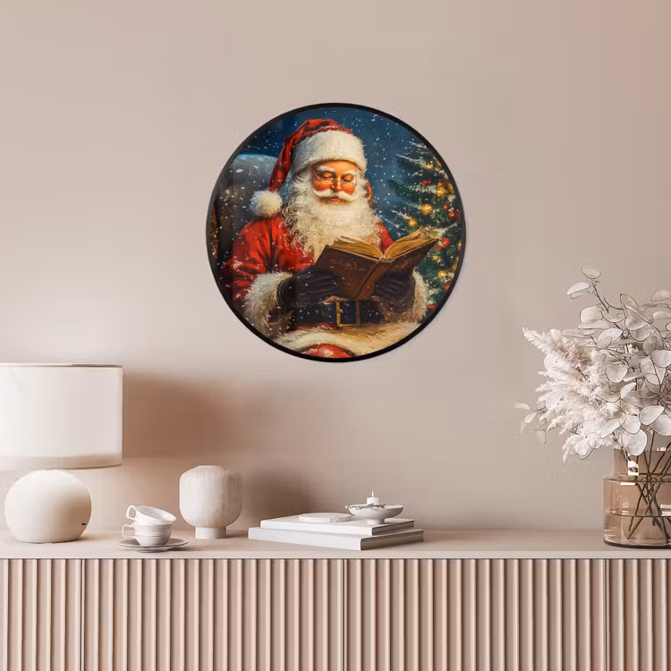 Kerstman - Kerst - Winter - Kerstboom Fotolijst rond zonder passe partout klein -sfeer3