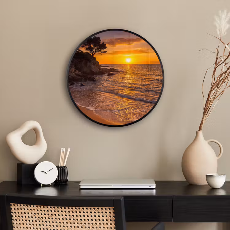 Zee - Kust - Zonsondergang - Natuur - Oranje Fotolijst rond zonder passe partout klein -sfeer1