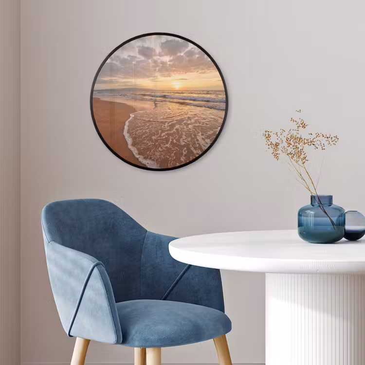Zee - Kustlijn - Wolken - Landschap - Oranje Fotolijst rond zonder passe partout klein -sfeer2