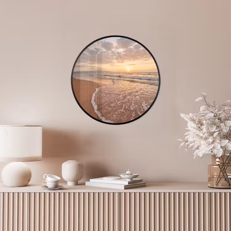 Zee - Kustlijn - Wolken - Landschap - Oranje Fotolijst rond zonder passe partout klein -sfeer3