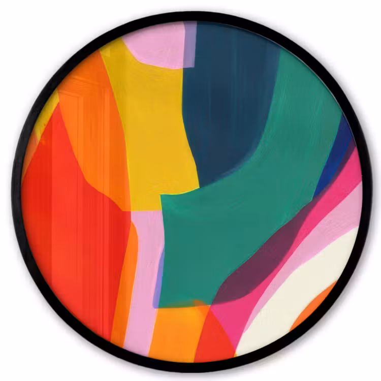 Vormen - Golvend - Abstract - Felroze Fotolijst rond zonder passe partout klein -3d