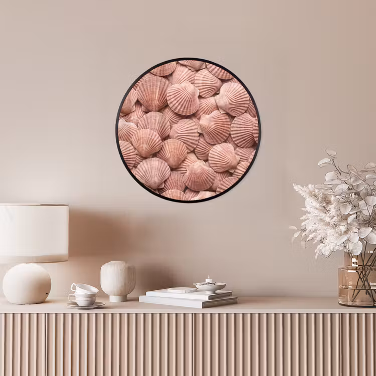 Schelpen - Patroon - Roze Fotolijst rond zonder passe partout klein -sfeer3