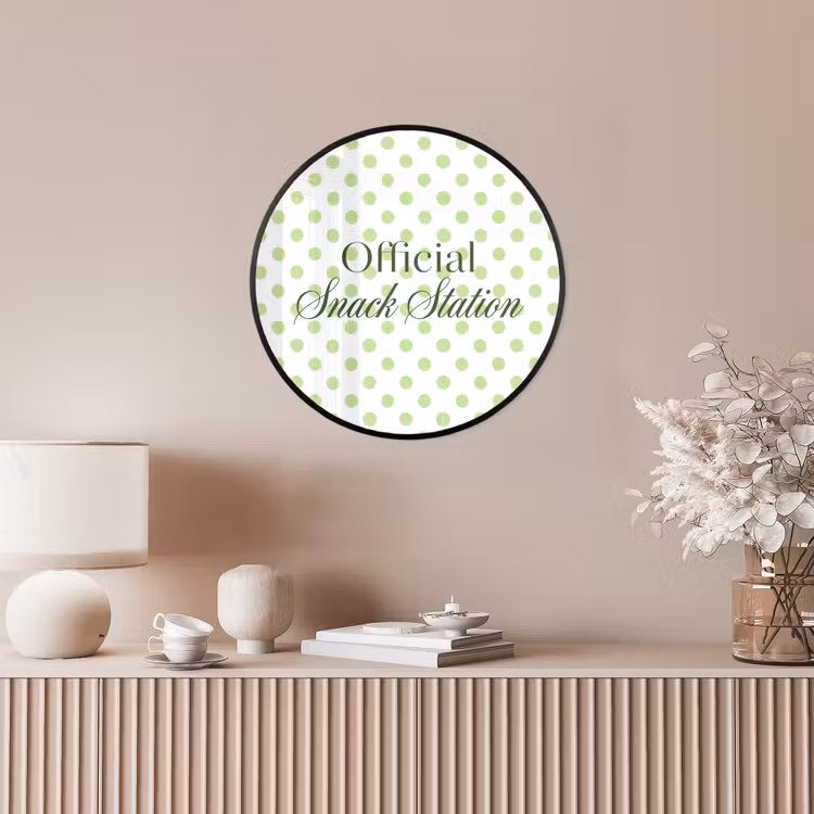 Snack Station - Groen - Stippen Fotolijst rond zonder passe partout klein -sfeer3