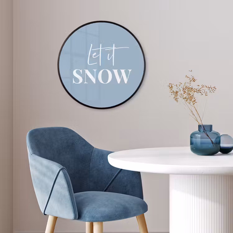 Sneeuw - Winter - Blauw - Let it snow Fotolijst rond zonder passe partout klein -sfeer2