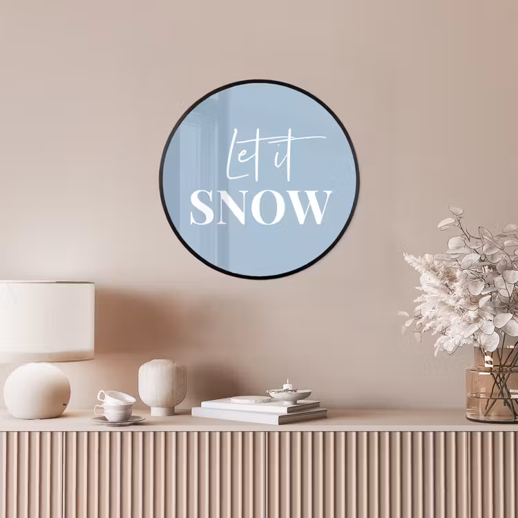 Sneeuw - Winter - Blauw - Let it snow Fotolijst rond zonder passe partout klein -sfeer3