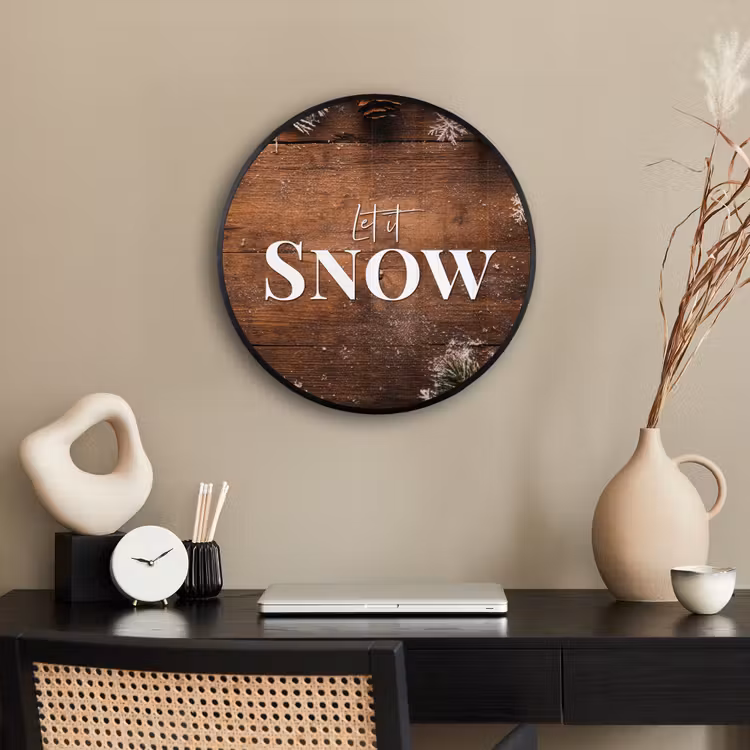 Sneeuw - Houtlook - Quote - Let it snow Fotolijst rond zonder passe partout klein -sfeer1