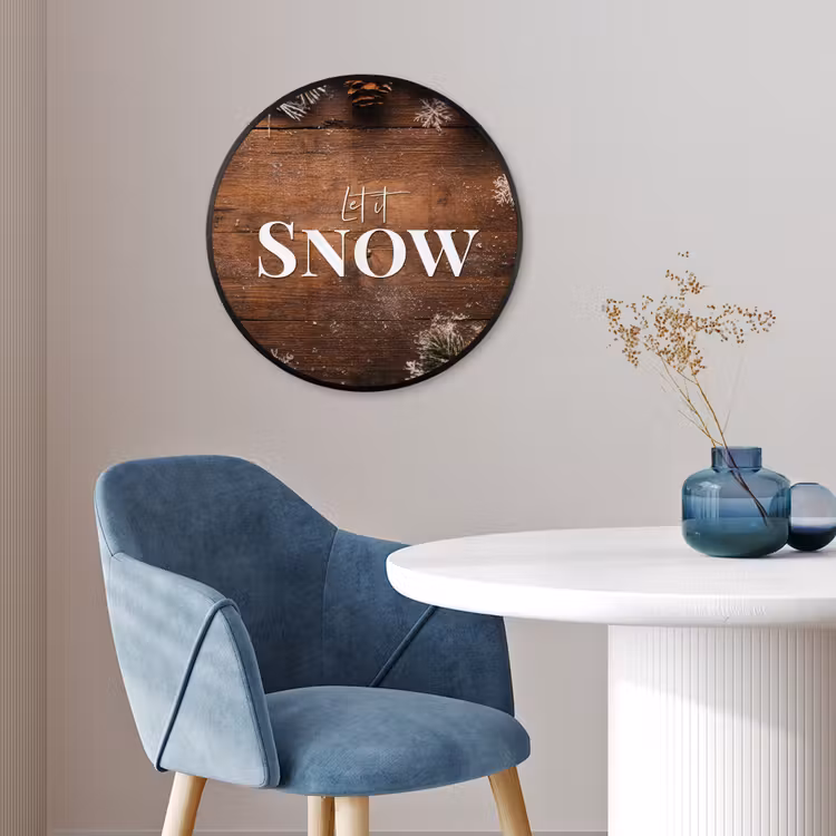 Sneeuw - Houtlook - Quote - Let it snow Fotolijst rond zonder passe partout klein -sfeer2