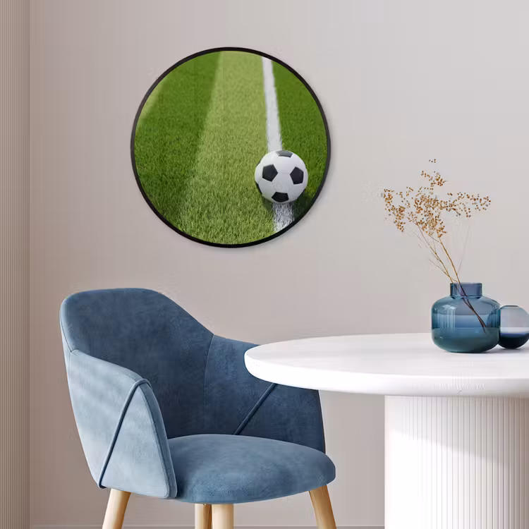 Voetbal - Grasveld - Sport - Groen Fotolijst rond zonder passe partout klein -sfeer2