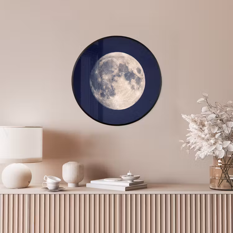 Ruimte - Maan - Kosmos Fotolijst rond zonder passe partout klein -sfeer3