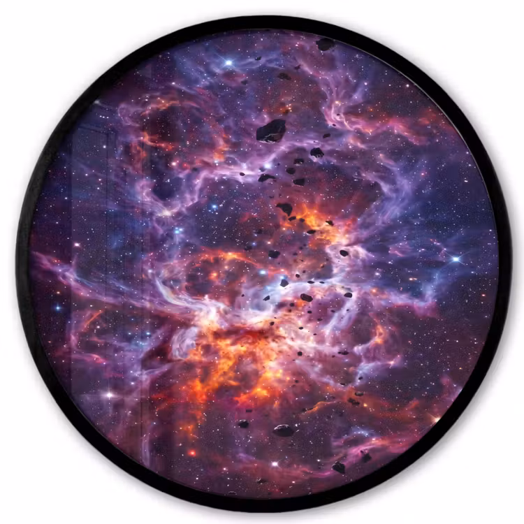 Space - Stars - Abstract - Colorful Fotolijst rond zonder passe partout klein -3d