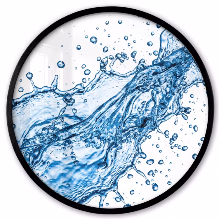 Spash - Water - Blauw Fotolijst rond zonder passe partout klein -3d
