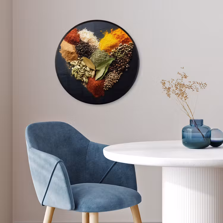Specerijen - Mix - Hartvorm - Zwart Fotolijst rond zonder passe partout klein -sfeer2
