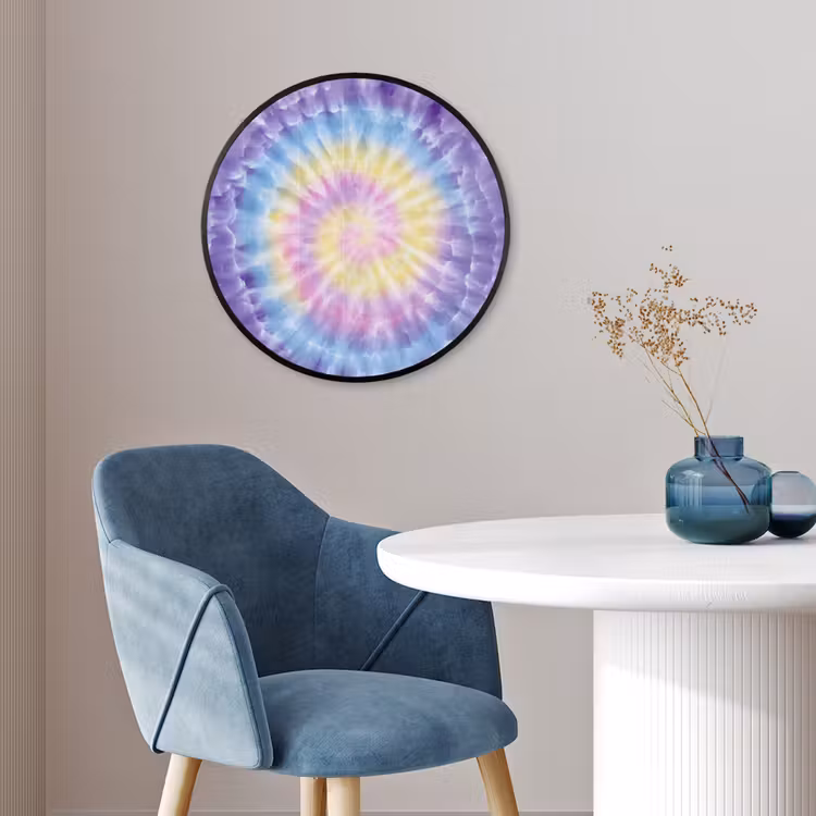 Spiraal - Tie dye - Pasteltinten Fotolijst rond zonder passe partout klein -sfeer2