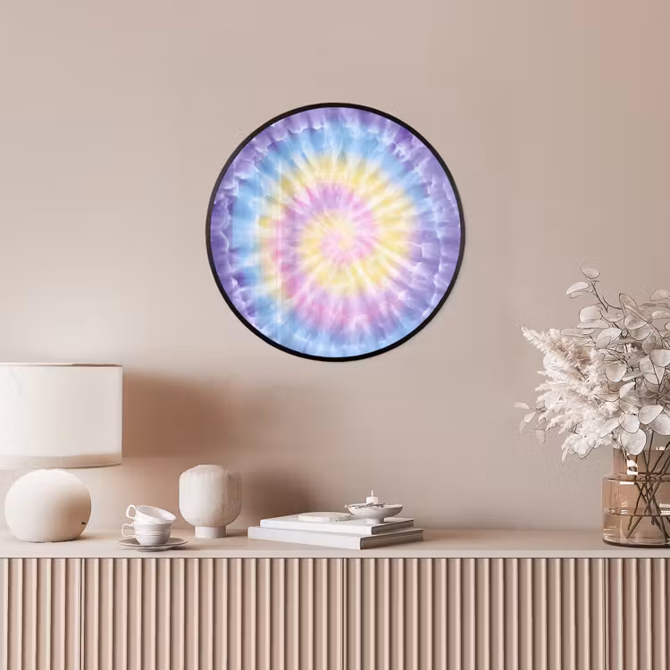 Spiraal - Tie dye - Pasteltinten Fotolijst rond zonder passe partout klein -sfeer3
