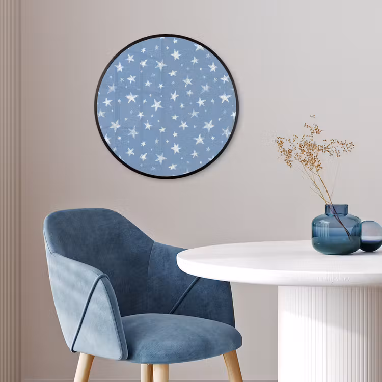 Sterretjes - Patroon - Blauw Fotolijst rond zonder passe partout klein 856 -sfeer2