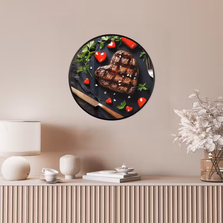 Steak - Hart - Bestek Fotolijst rond zonder passe partout klein -sfeer3