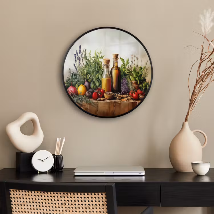 Stilleven - Kruiden - Specerijen - Fruit - Kleurrijk Fotolijst rond zonder passe partout klein -sfeer1