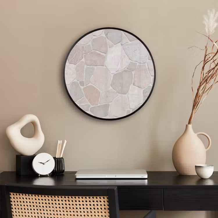 Steen - Patroon - Textuur - Beige Fotolijst rond zonder passe partout klein -sfeer1
