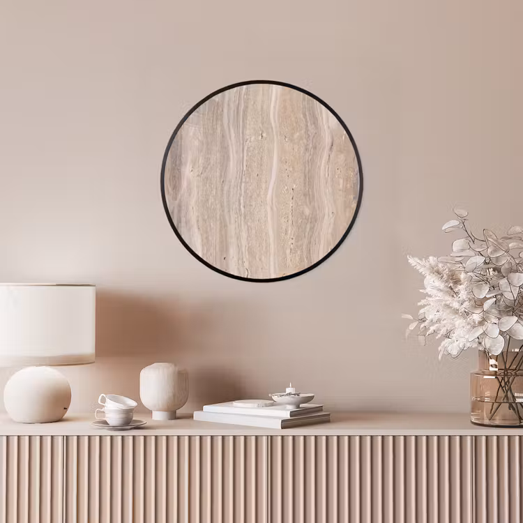 Steen - Patroon - Textuur - Natuurlijk - Beige Fotolijst rond zonder passe partout klein -sfeer3