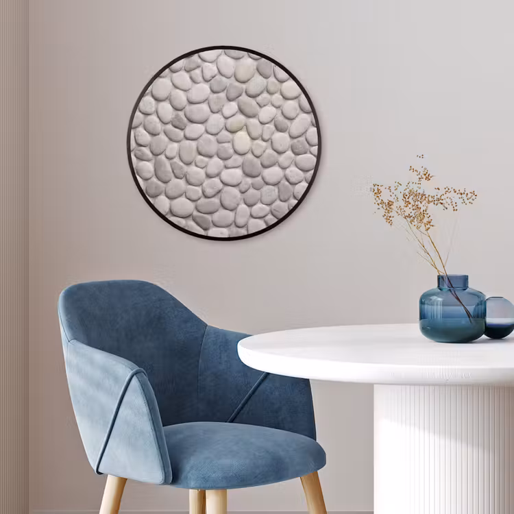 Steen - Kiezel - Natuur - Minimalistisch - Beige Fotolijst rond zonder passe partout klein -sfeer2