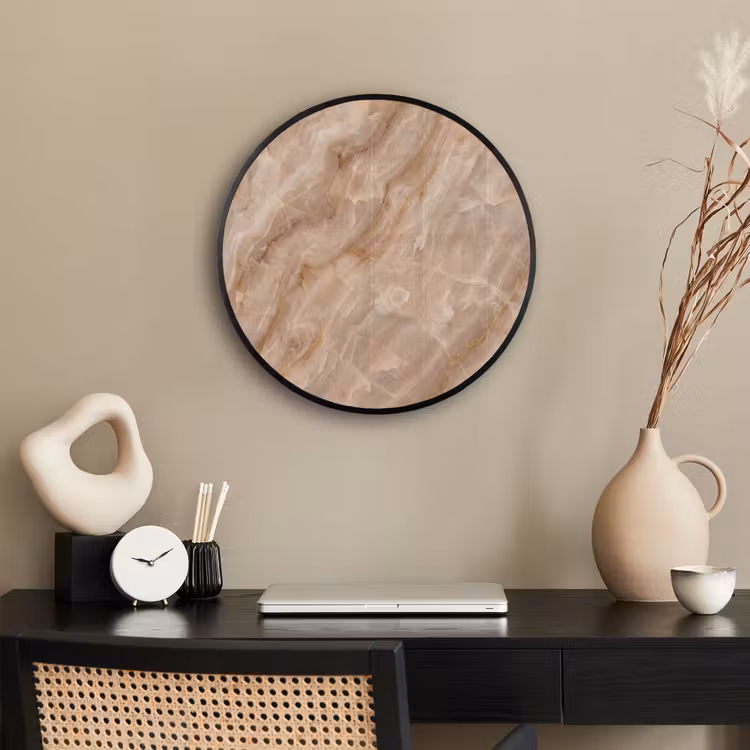 Steen - Ader - Natuur - Modern - Beige Fotolijst rond zonder passe partout klein -sfeer1