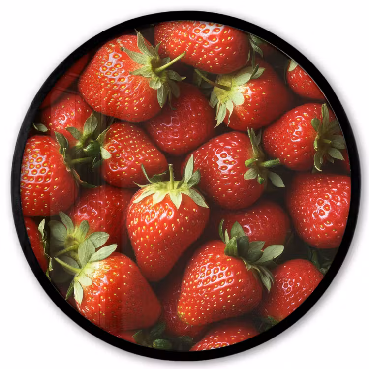 Aardbei - Fruit - Rood Fotolijst rond zonder passe partout klein -3d