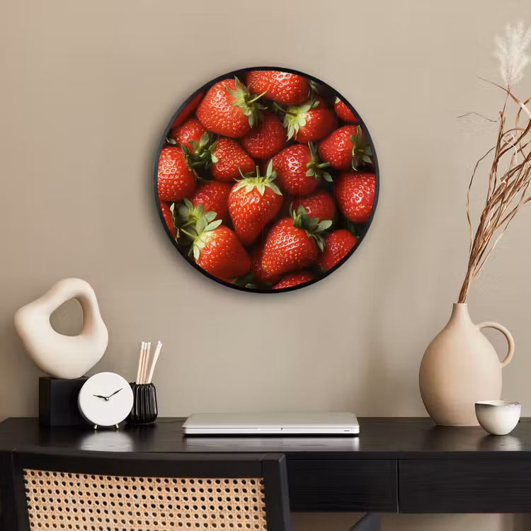 Aardbei - Fruit - Rood Fotolijst rond zonder passe partout klein -sfeer1