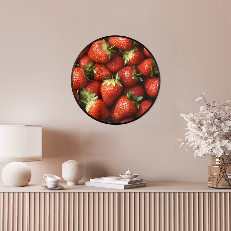 Aardbei - Fruit - Rood Fotolijst rond zonder passe partout klein -sfeer3