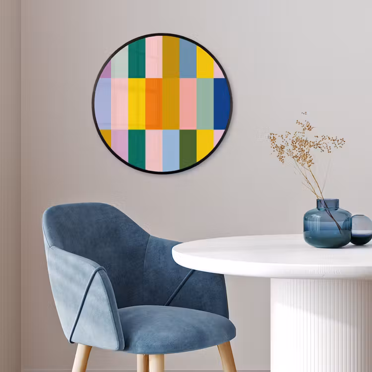 Stroken - Blauw - Patroon - Abstract Fotolijst rond zonder passe partout klein -sfeer2