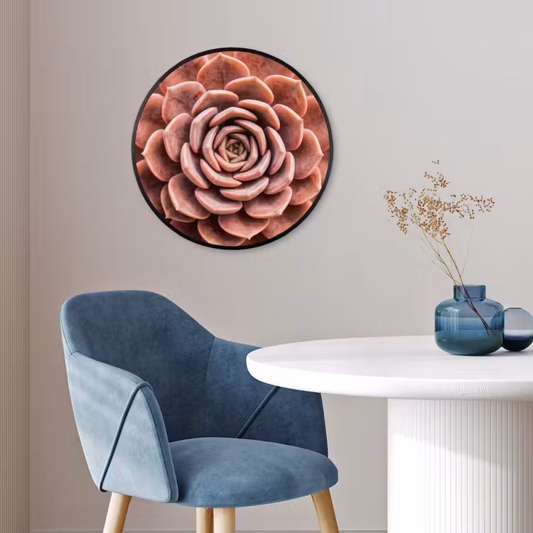 Vetplant - Organisch - Roze Fotolijst rond zonder passe partout klein -sfeer2