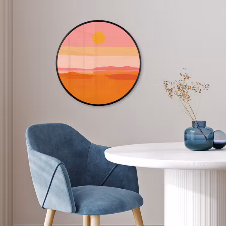Zon - Abstract - Landschap - Oranje Fotolijst rond zonder passe partout klein -sfeer2