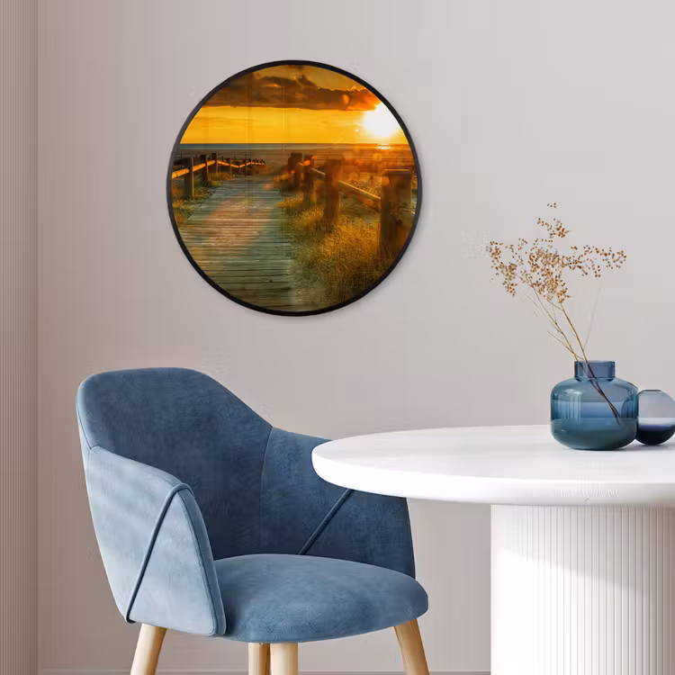 Zon - Strand - Duin - Horizon - Gras - Pad - Oranje Fotolijst rond zonder passe partout klein -sfeer2