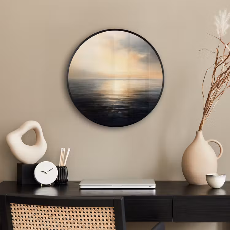 Zon - Horizon - Zee Fotolijst rond zonder passe partout klein -sfeer1