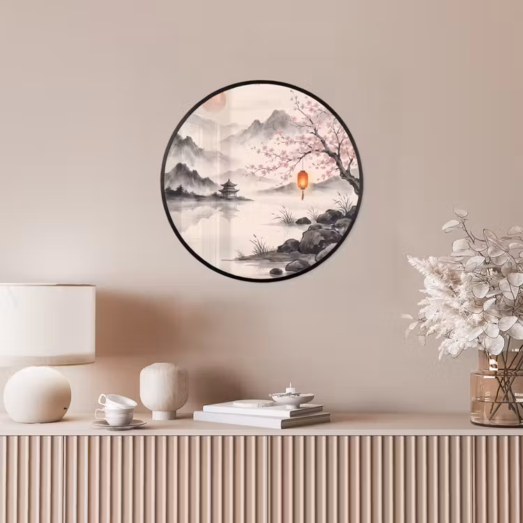 Zon - Japans - Traditioneel Fotolijst rond zonder passe partout klein -sfeer3