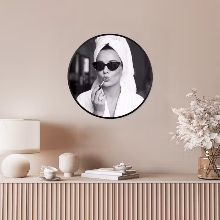 Zonnebril - Vrouw - Zwart - Wit Fotolijst rond zonder passe partout klein -sfeer3