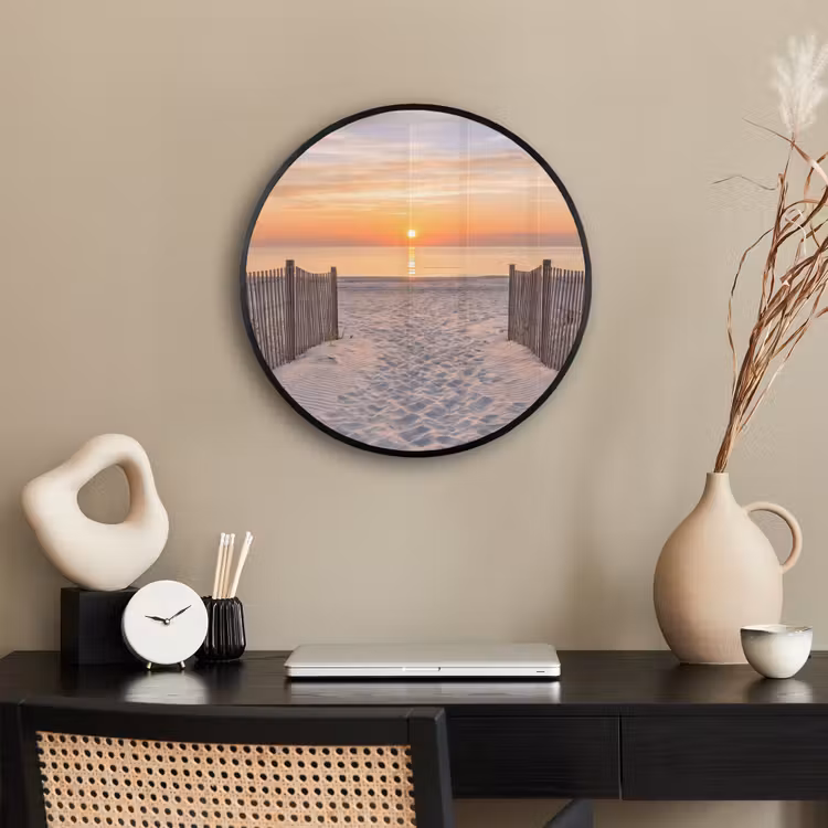 Zonsondergang - Strand - Zand Fotolijst rond zonder passe partout klein -sfeer1