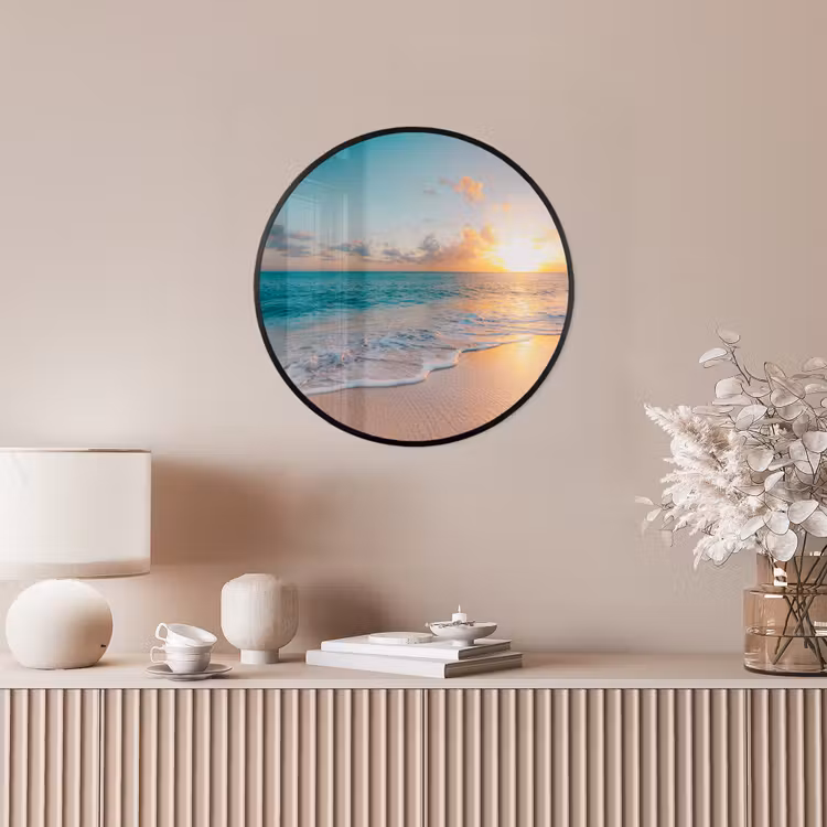 Zonsondergang - Strand - Zee - Zomer - Blauw Fotolijst rond zonder passe partout klein -sfeer3