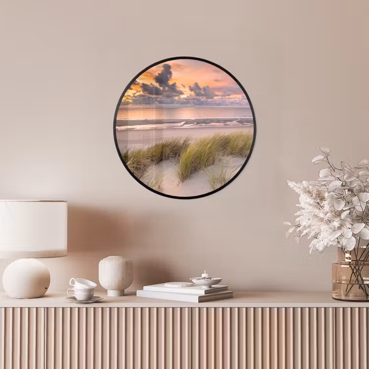 Zonsondergang - Duin - Strand - Planten - Zee Fotolijst rond zonder passe partout klein -sfeer3