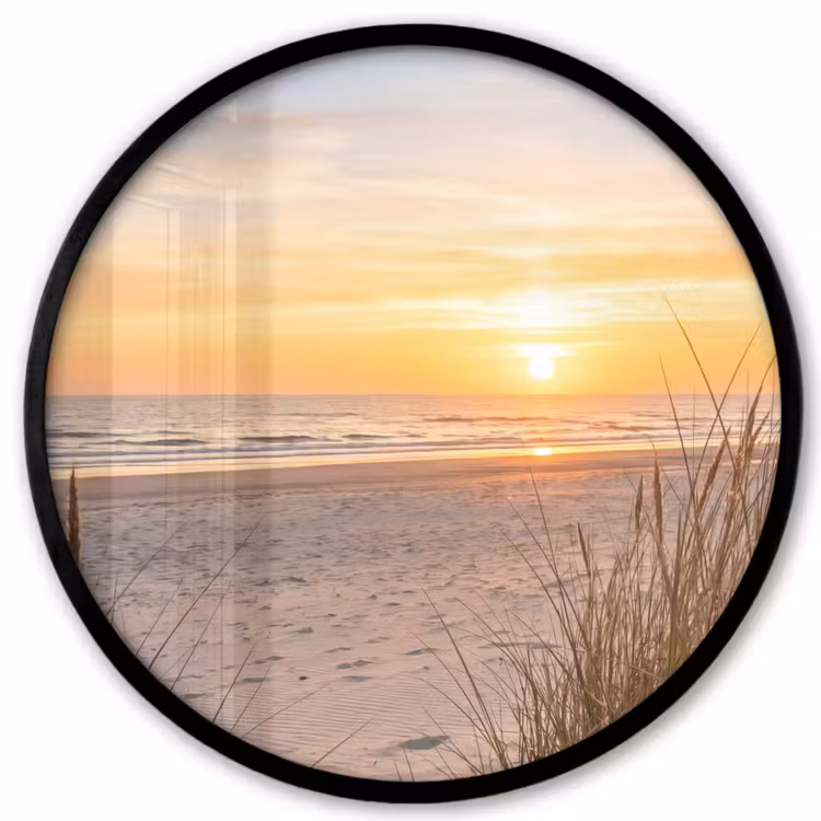 Zonsondergang - Duinen - Zee Fotolijst rond zonder passe partout klein -3d