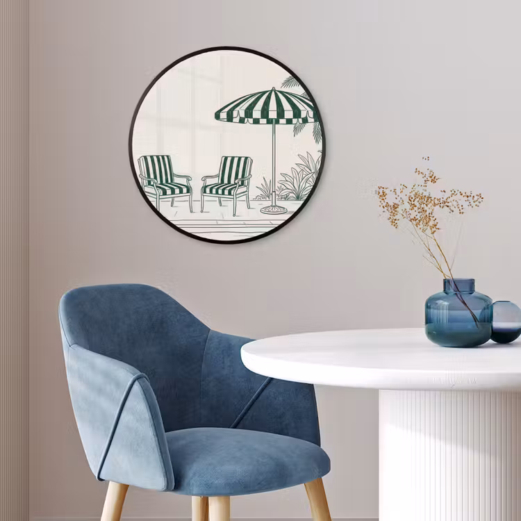 Terras - Illustratie - Groen Fotolijst rond zonder passe partout klein -sfeer2