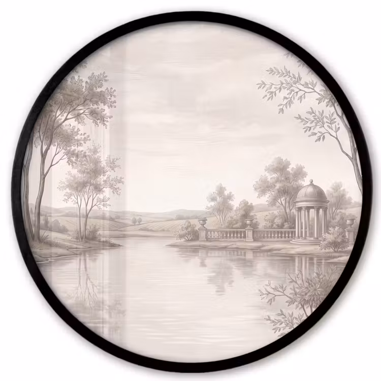 Terras - Water - Natuur - Landschap Fotolijst rond zonder passe partout klein -3d