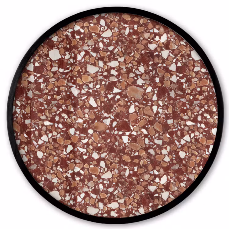 Terrazzo - Patroon - Steentextuur - Roodbruin Fotolijst rond zonder passe partout klein 856 -3d