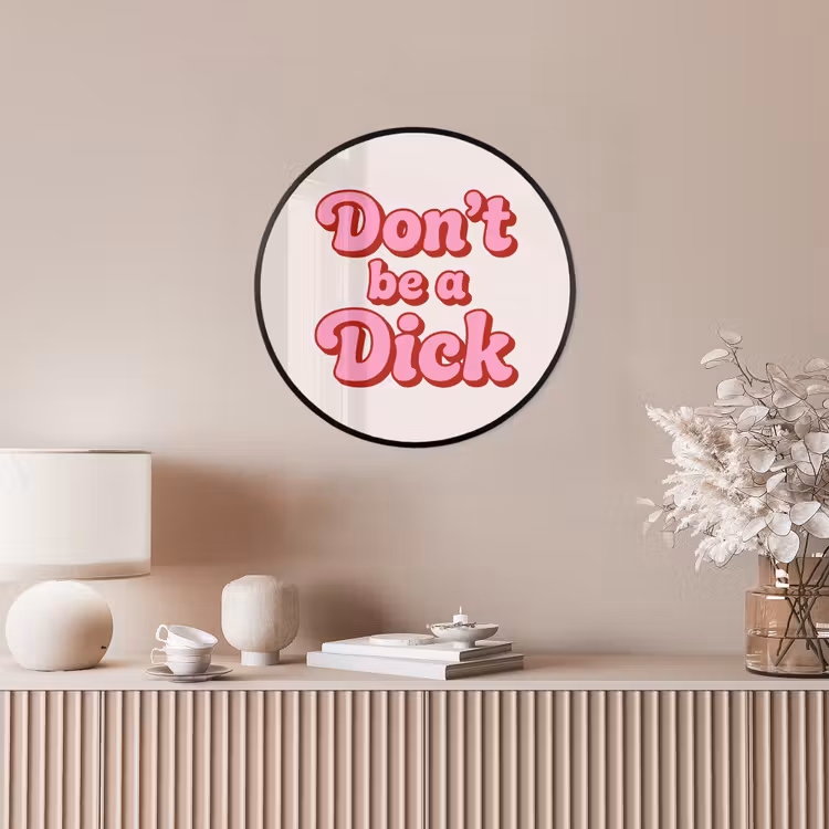 Tekst - Boodschap - Roze Fotolijst rond zonder passe partout klein -sfeer3