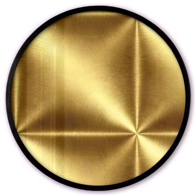 Textuur - Geborsteld Goud - Industrieel - Metallic Fotolijst rond zonder passe partout klein 856 -3d
