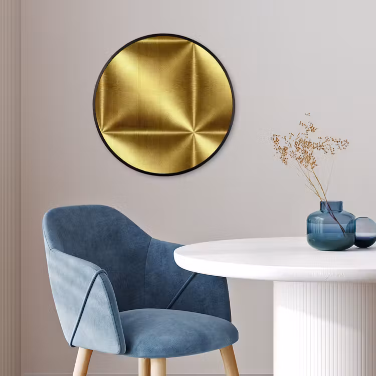 Textuur - Geborsteld Goud - Industrieel - Metallic Fotolijst rond zonder passe partout klein 856 -sfeer2