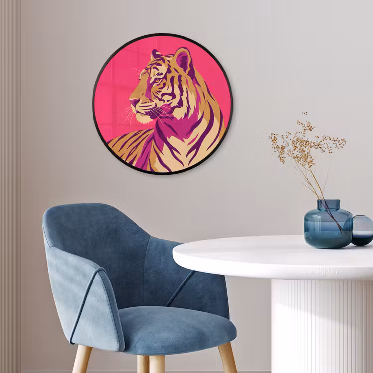 Tijger - Modern - Neon Fotolijst rond zonder passe partout klein -sfeer2