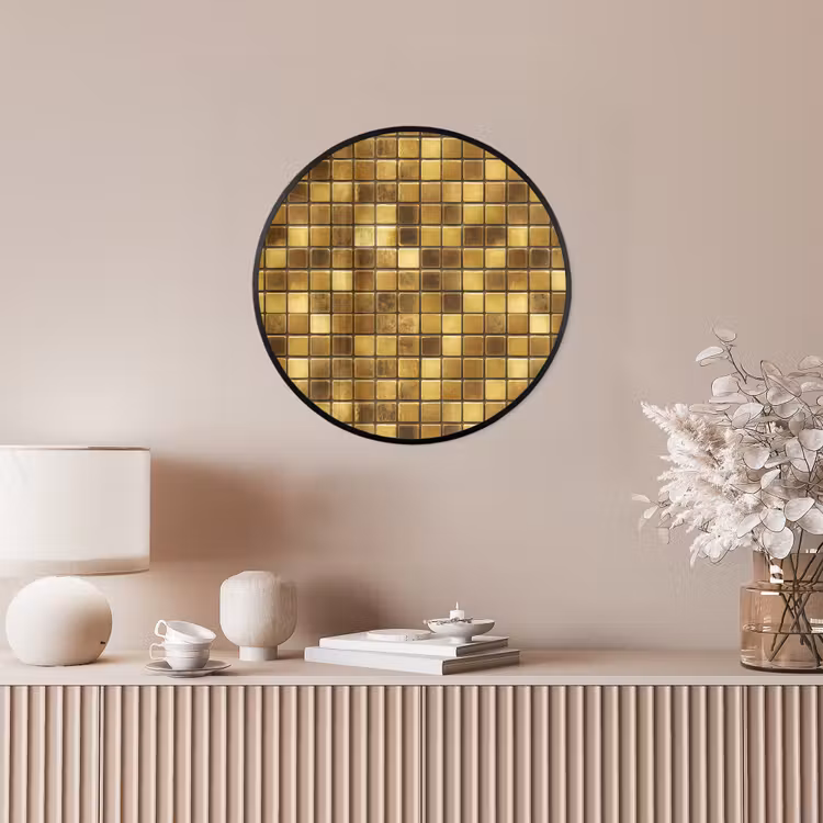 Tegels - Mozaïek - Luxe - Warm Goud Fotolijst rond zonder passe partout klein 856 -sfeer3