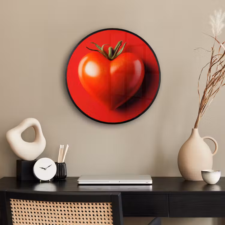 Tomaat - Rood - Hart Fotolijst rond zonder passe partout klein -sfeer1