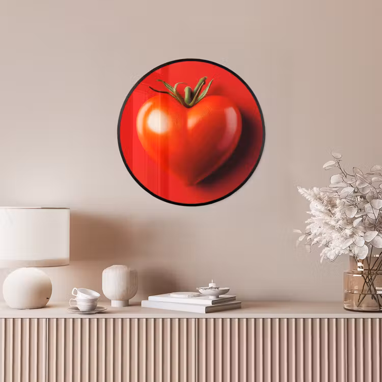Tomaat - Rood - Hart Fotolijst rond zonder passe partout klein -sfeer3